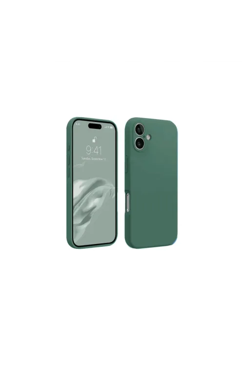 Apple İphone 16 Plus Kılıf First Silikon - Koyu Yeşil