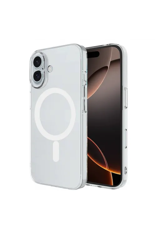 Apple İphone 16 Plus Kılıf Magneticsafe Şeffaf Silikon - Şeffaf