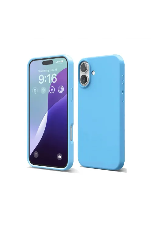 Apple İphone 16 Plus Kılıf Nano İçi Kadife Silikon - Mavi