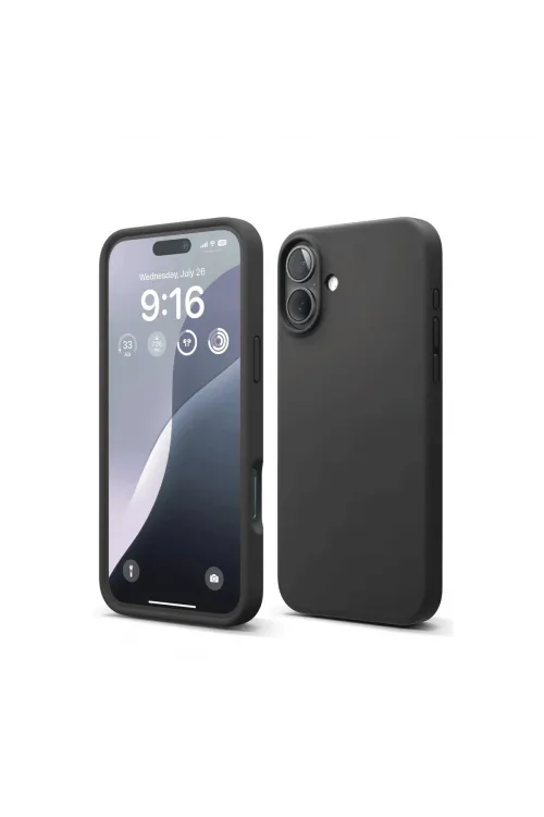 Apple İphone 16 Plus Kılıf Nano İçi Kadife Silikon - Siyah