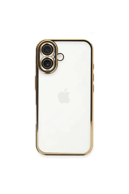 Apple İphone 16 Plus Kılıf Razer Lensli Silikon - Gold
