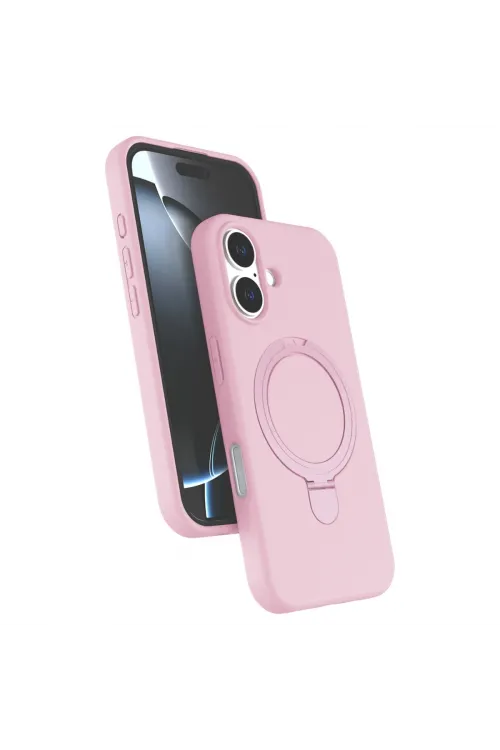 Apple İphone 16 Plus Regal Magsafe Standlı Kapak - Açık Pembe