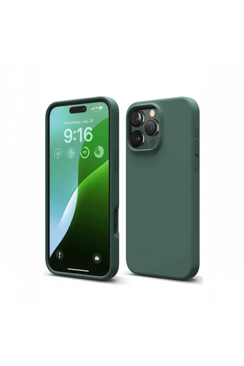 Apple iPhone 16 Pro Kılıf First Silikon - Koyu Yeşil