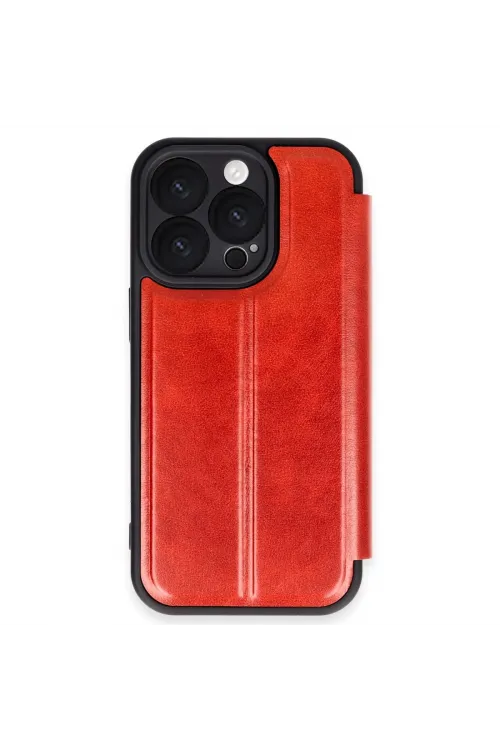 Apple İphone 16 Pro Kılıf Flip Cover - Kırmızı
