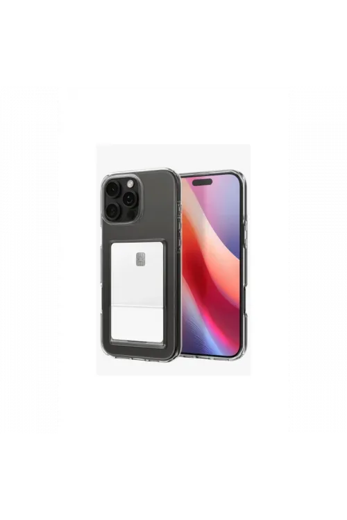 Apple iPhone 16 Pro Kılıf Kart Şeffaf Silikon - Şeffaf