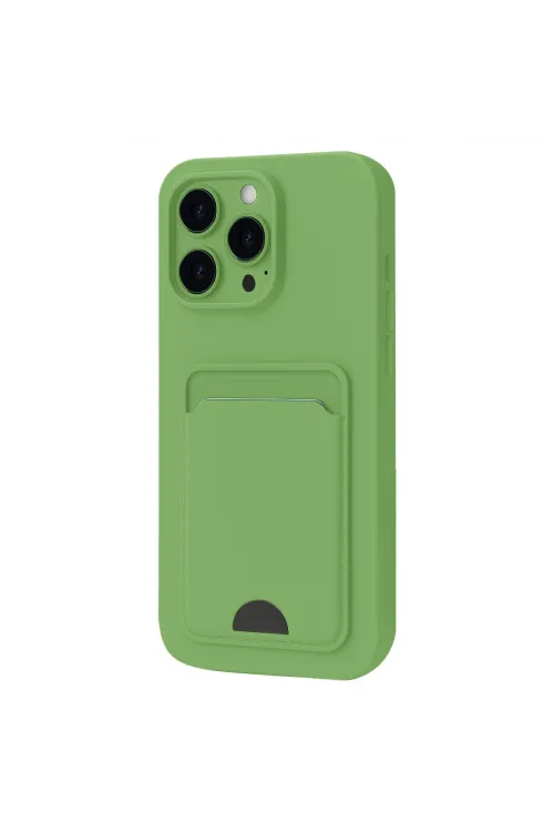 Apple İphone 16 Pro Kılıf Kelvin Kartvizitli Silikon - Açık Yeşil