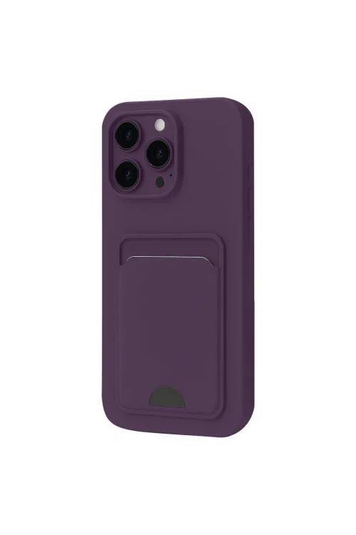 Apple İphone 16 Pro Kılıf Kelvin Kartvizitli Silikon - Derin Mor
