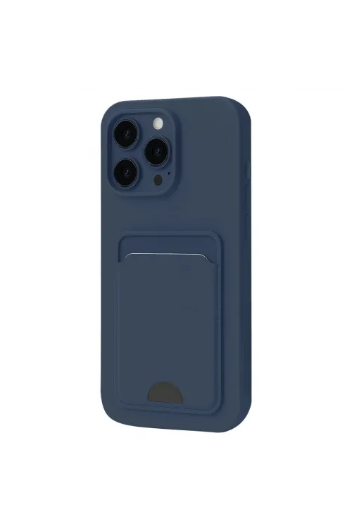 Apple İphone 16 Pro Kılıf Kelvin Kartvizitli Silikon - Lacivert