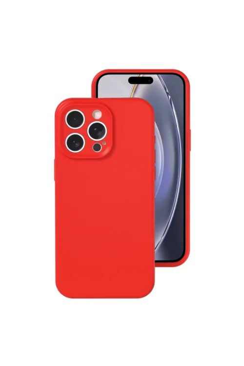 Apple İphone 16 Pro Kılıf Nano İçi Kadife Silikon - Kırmızı