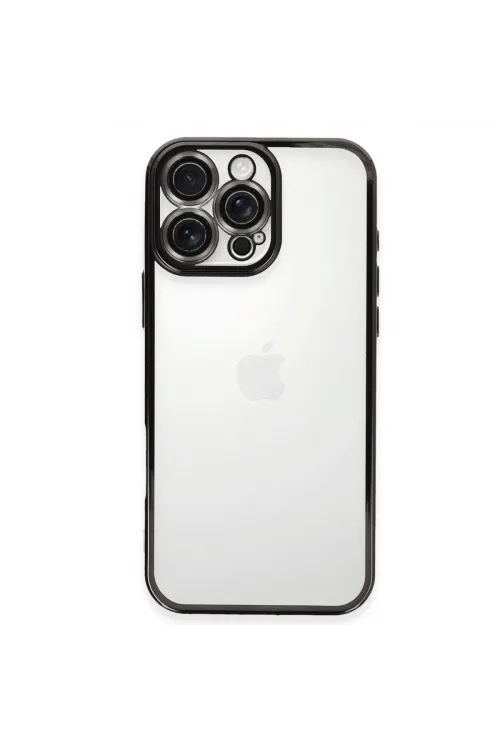 Apple İphone 16 Pro Kılıf Razer Lensli Silikon - Siyah