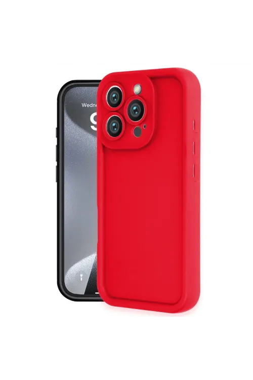 Apple İphone 16 Pro Kılıf Viera Silikon - Kırmızı