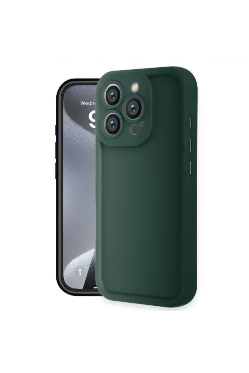 Apple İphone 16 Pro Kılıf Viera Silikon - Koyu Yeşil