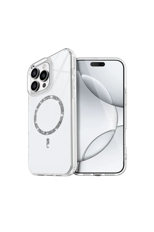Apple İphone 16 Pro Live Diamond Magsafe Kapak - Şeffaf