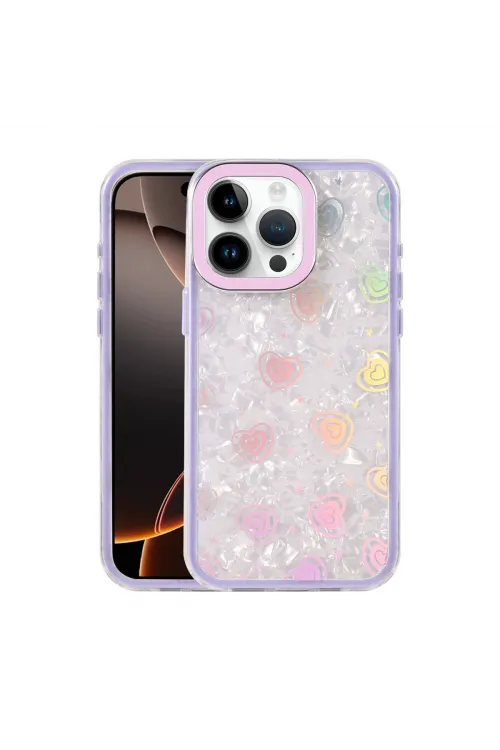 Apple İphone 16 Pro Lumi Desenli Kapak - Mor