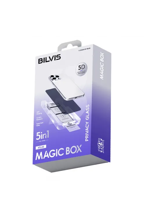 Apple İphone 16 Pro Max Bilvis 5in1 5d Magic Hayalet Cam Ekran Koruyucu - Siyah