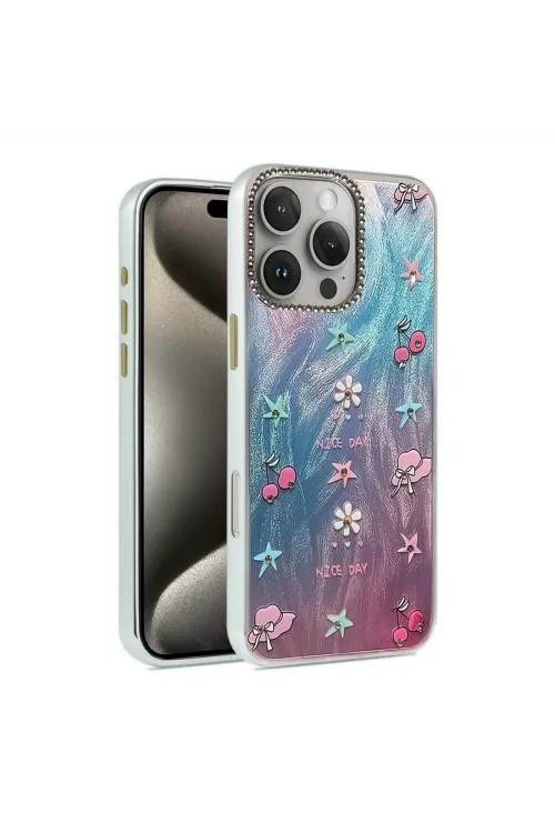 Apple İphone 16 Pro Max Kılıf Blade Aynalı Desenli Kapak - Desen 4