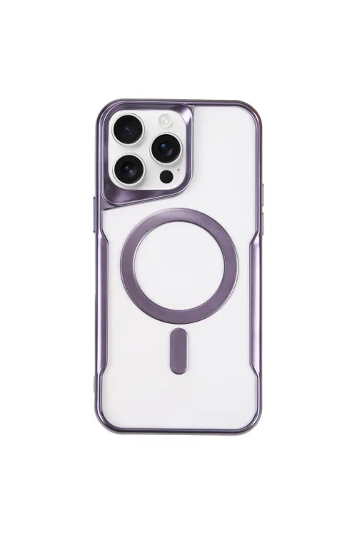 Apple İphone 16 Pro Max Kılıf Boyi Magsafe Silikon Kapak - Derin Mor