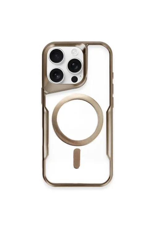 Apple İphone 16 Pro Max Kılıf Boyi Magsafe Silikon Kapak - Kahverengi