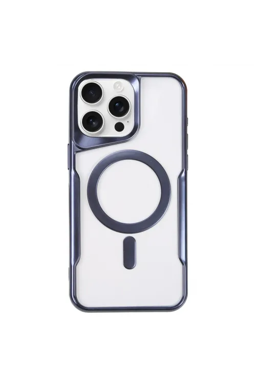 Apple İphone 16 Pro Max Kılıf Boyi Magsafe Silikon Kapak - Lacivert