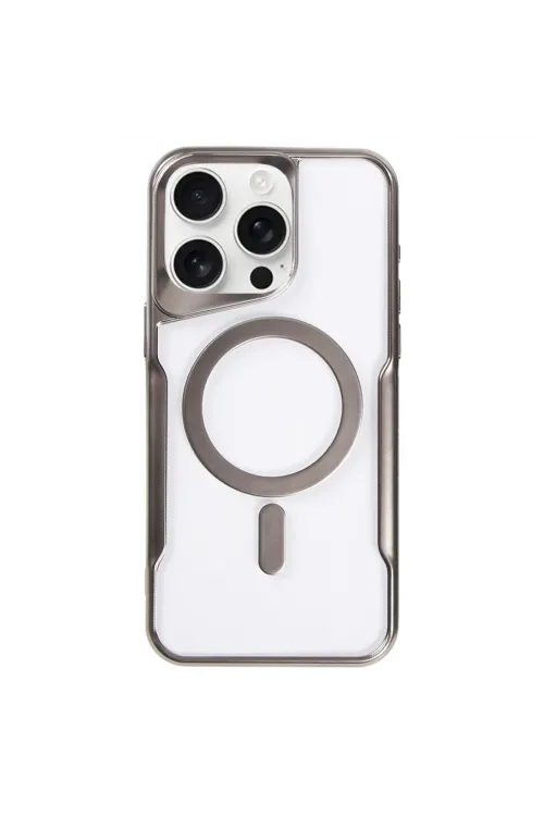 Apple İphone 16 Pro Max Kılıf Boyi Magsafe Silikon Kapak - Titan Gri