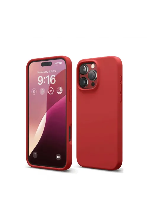 Apple İphone 16 Pro Max Kılıf First Silikon - Kırmızı