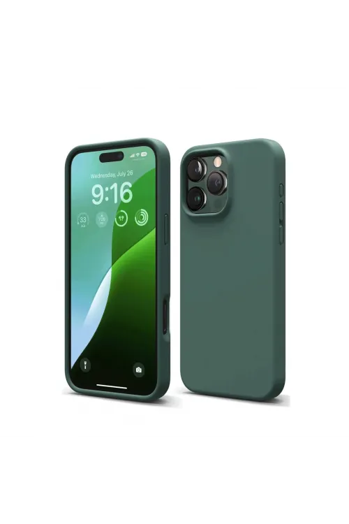 Apple İphone 16 Pro Max Kılıf First Silikon - Koyu Yeşil
