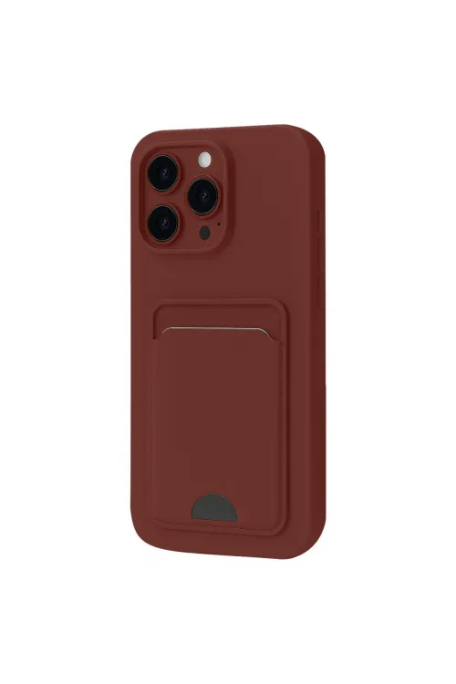 Apple İphone 16 Pro Max Kılıf Kelvin Kartvizitli Silikon - Bordo