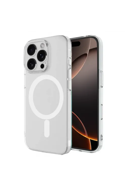 Apple İphone 16 Pro Max Kılıf Magneticsafe Şeffaf Silikon - Şeffaf
