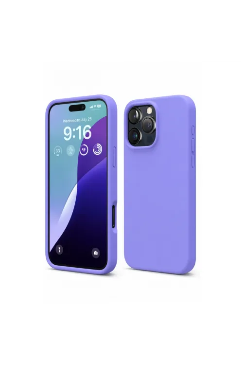 Apple İphone 16 Pro Max Kılıf Nano İçi Kadife Silikon - Lila