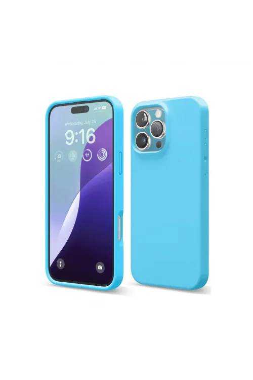 Apple İphone 16 Pro Max Kılıf Nano İçi Kadife Silikon - Mavi