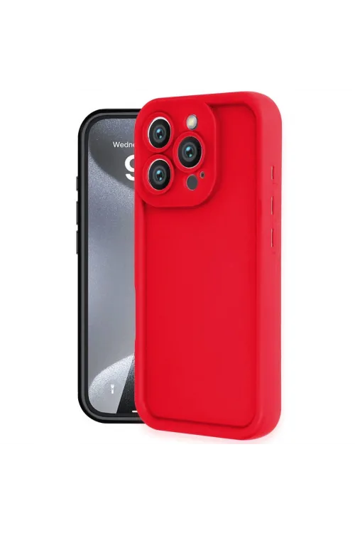 Apple İphone 16 Pro Max Kılıf Viera Silikon - Kırmızı