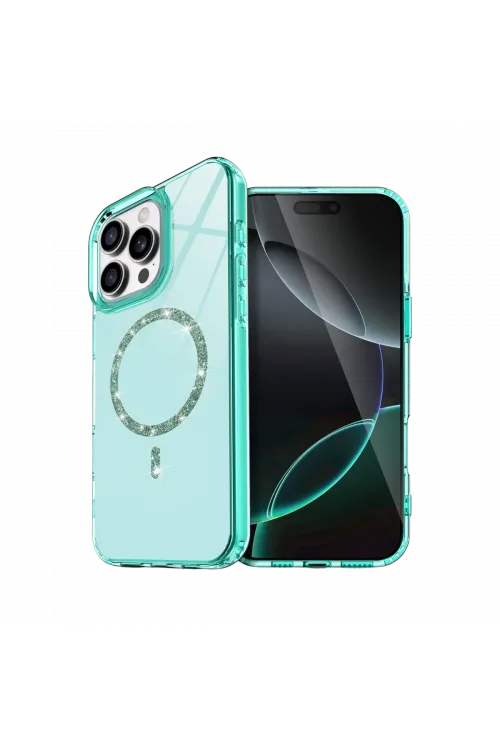 Apple iPhone 16 Pro Max Live Diamond Magsafe Kapak - Yeşil