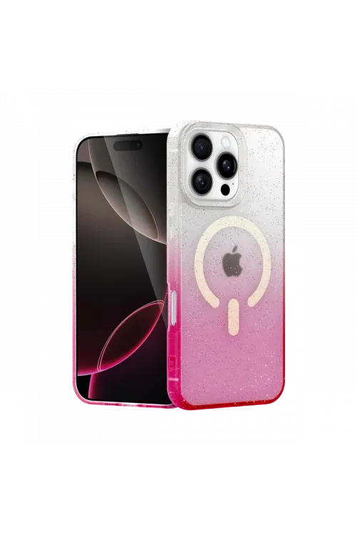 Apple iPhone 16 Pro Max Pummel Shiny Magsafe Kapak - Pembe