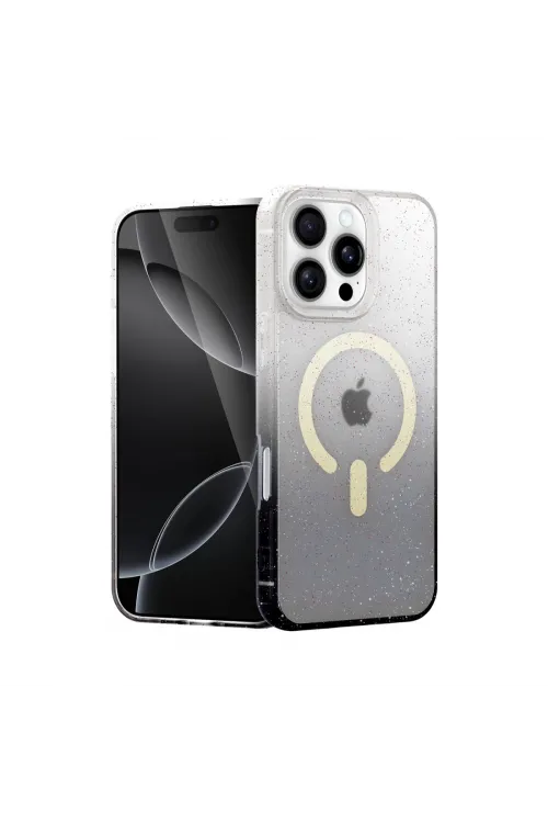 Apple İphone 16 Pro Max Pummel Shiny Magsafe Kapak - Siyah