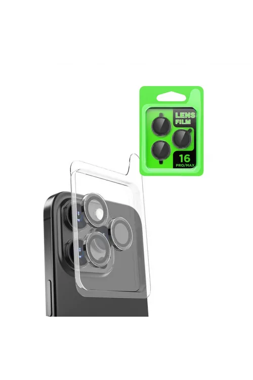 Apple İphone 16 Pro Max Raze Metal Kamera Lens - Siyah