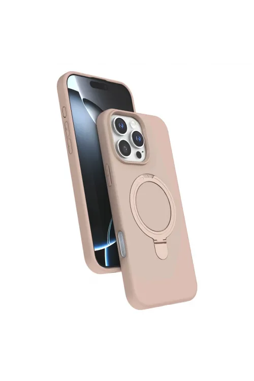 Apple İphone 16 Pro Max Regal Magsafe Standlı Kapak - Çöl Titanyum