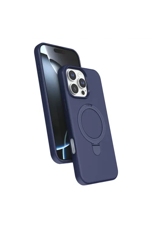 Apple İphone 16 Pro Max Regal Magsafe Standlı Kapak - Lacivert