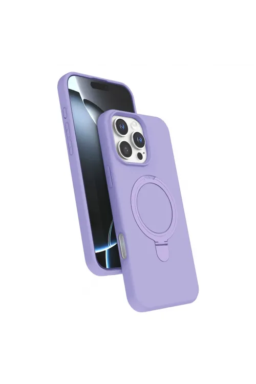 Apple İphone 16 Pro Max Regal Magsafe Standlı Kapak - Lila