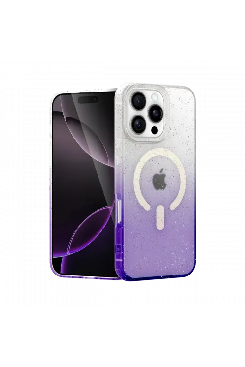 Apple iPhone 16 Pro Pummel Shiny Magsafe Kapak - Mor