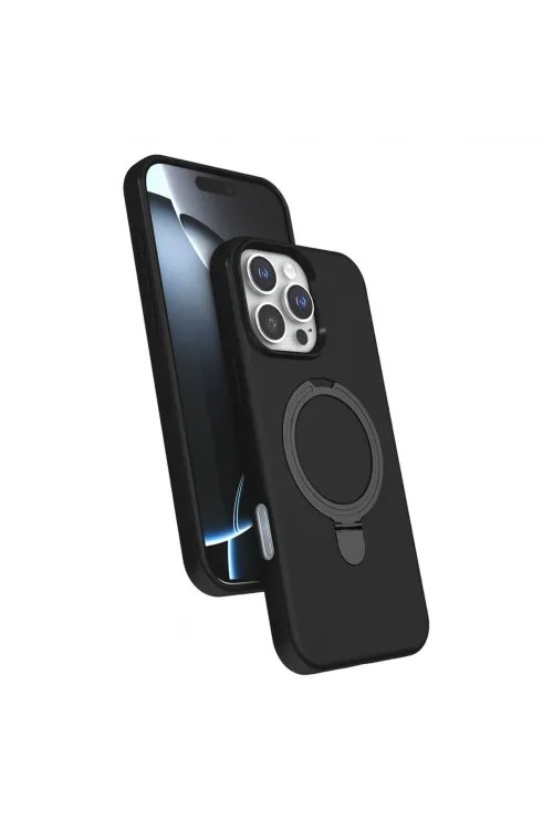 Apple İphone 16 Pro Regal Magsafe Standlı Kapak - Siyah