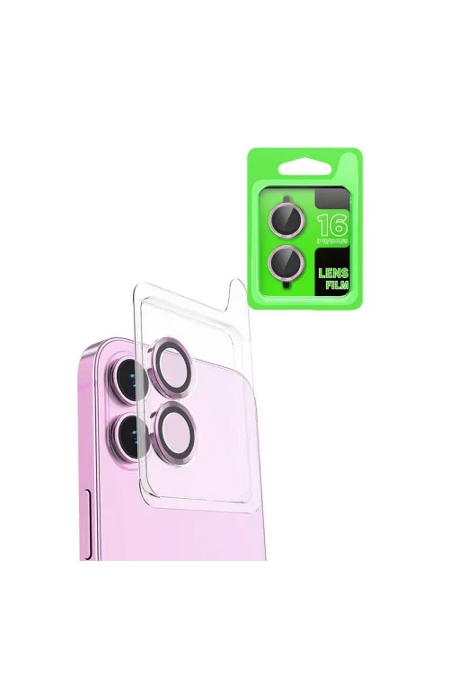 Apple İphone 16 Raze Metal Kamera Lens - Pembe