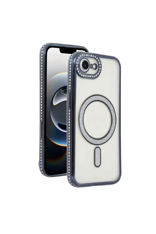 Apple İphone 16e Joke Simli Magneticsafe Kılıf - Siyah