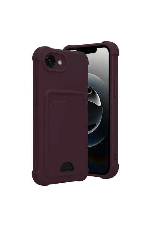 Apple İphone 16e Kelvin Kartvizitli Silikon - Derin Mor