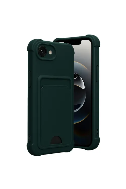 Apple İphone 16e Kelvin Kartvizitli Silikon - Koyu Yeşil