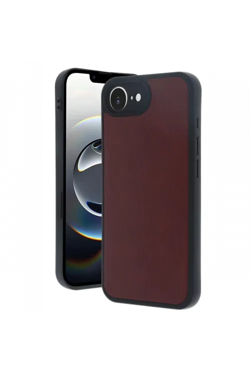 Apple iPhone 16E Kılıf Aras Deri Kapak - Bordo