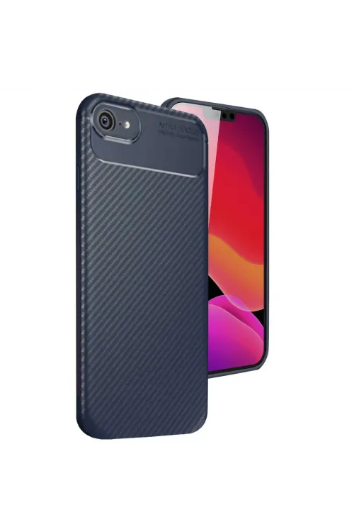 Apple İphone 16e Kılıf Auto Focus Karbon Kapak - Lacivert