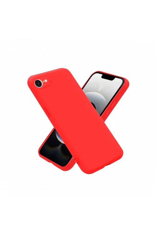 Apple iPhone 16E Kılıf First Silikon - Kırmızı