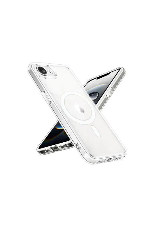 Apple İphone 16e Kılıf Magneticsafe Şeffaf Silikon - Şeffaf