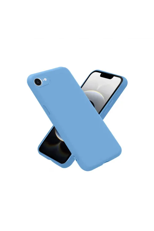 Apple İphone 16e Kılıf Nano İçi Kadife Silikon - Mavi