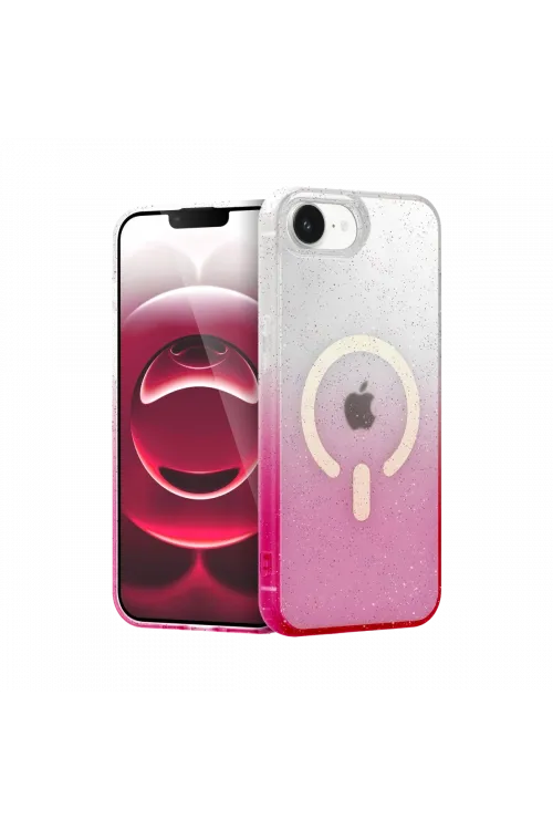 Apple iPhone 16E Pummel Shiny Magsafe Kapak - Pembe